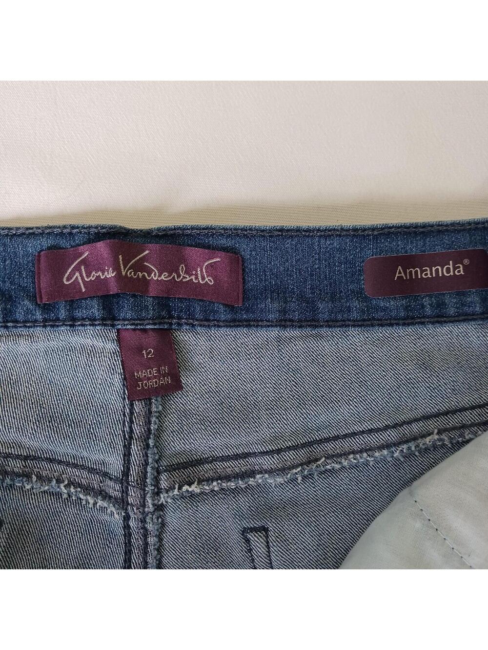 Gloria Vanderbilt Amanda Women's Blue Cotton Blend Denim Jeans Size 12 (30×30.5) - Picture 3 of 16